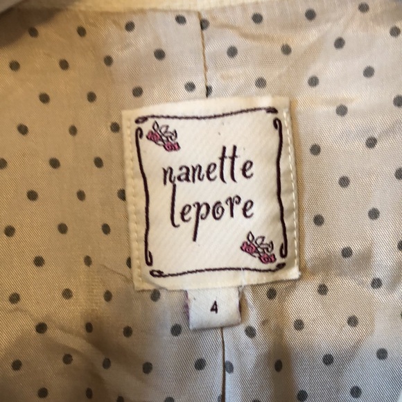 Nanette Lepore Piqué Cotton Blazer in Cream - Picture 3 of 10